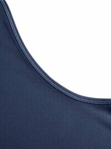 Ropa deportiva para gimnasio de hombre musculoso, camiseta sin mangas para entrenamiento, camiseta deportiva para correr, adecuada para levantamiento de pesas, ocio al aire libre, senderismo, baloncesto, fútbol - Azul Marino - Ver 4