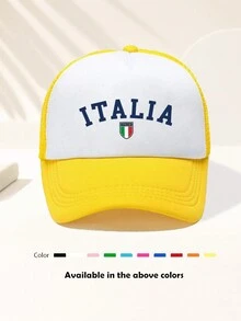 1 Gói Mũ bóng chày ngày thi đấu vui nhộn in họa tiết ITALIA dành cho cả nam và nữ, Mũ lưỡi trai ngoài trời có thể điều chỉnh, Mùa xuân và mùa thu, Du lịch, Kỳ nghỉ ở bãi biển, Thể thao, Phong cách Y2k, Mũ lưỡi trai của bố, Mũ lưỡi trai lưới xốp thoáng khí, Quà tặng Giáng sinh tuyệt vời nhất - Nhiều màu - Xem 10