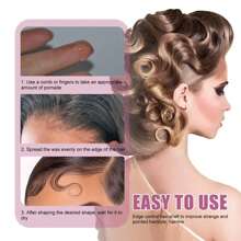 发蜡棒和黑色梳子，光滑发棒，不油腻造型发蜡棒，适合凌乱边缘卷曲头发 - Multiple combinations - 查看 9