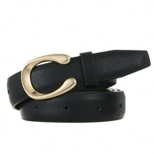 1 quần jeans thắt lưng đen trang trí thời trang nữ, quần thường ngày, váy, phong cách đường phố đa năng - màu đen - Xem 6