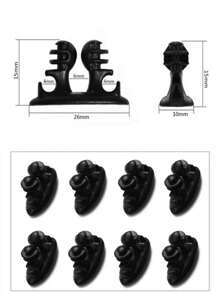 Bộ 8 kẹp đa năng cho xe hơi, kẹp giữ dây cáp USB ô tô, kẹp giữ tai nghe/dây điện trên xe hơi - màu đen - Xem 1