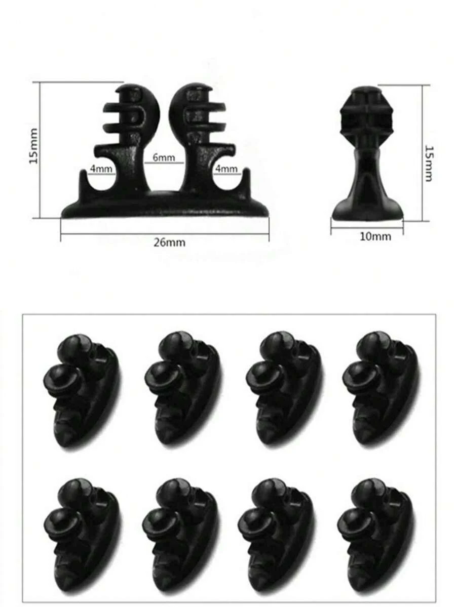 Bộ 8 kẹp đa năng cho xe hơi, kẹp giữ dây cáp USB ô tô, kẹp giữ tai nghe/dây điện trên xe hơi - màu đen - Xem 1