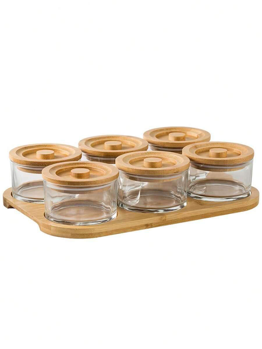 Bộ 3 lọ thủy tinh/4 lọ/5 lọ/7 lọ/bộ hộp đựng đa năng dùng cho phòng khách, phòng ăn, nhà bếp, bộ khay đựng ngũ cốc, kẹo, bánh quy, bánh mì, thích hợp cho ngoài trời, đám cưới, tiệc tùng, quà tặng, sinh nhật, giáng sinh - Nhiều màu - Xem 1