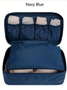 1个便携式旅行收纳袋，简约多隔层拉链收纳袋，方便的内衣/文胸收纳袋，防水旅行整理袋，多层洗漱用品收纳袋，杂物及化妆品收纳袋 - 彩色 - 查看 10