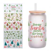 5 张/套 可爱圣诞树设计 UV DTF 转印贴纸 防水 3D DTF 浮雕水晶标签 16 盎司玻璃杯包装墙贴装饰贴纸贴在剪贴簿上 高品质剪贴簿材料防晒霜 DIY 装饰眼镜笔记本电脑手机壳冰箱电脑水瓶笔记本电脑规划师办公桌手工艺品贴纸时尚材料图案 - 彩色 - 查看 14