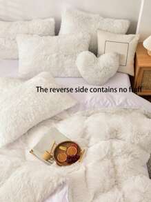 3 件套柔软舒适毛绒羽绒被套，适合秋季/冬季床上用品 - 包括 1 个羽绒被套和 2 个枕套（不含枕头） - 非常适合卧室和客房舒适 - 白色 - 查看 7
