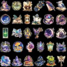 30 张神奇猫头鹰主题贴纸：日记贴纸紫色幻想铝箔贝壳装饰贴纸适用于 DIY 拼贴、手工制作、剪贴簿 - 彩色 - 查看 6