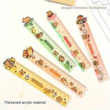 Righello in acrilico a forma di capibara: cartoleria scolastica carina, 18cm / 7,09 pollici, linee ondulate, righello diritto, forniture per ufficio, strumenti matematici, ritorno a scuola - kapibala - Visualizzare 4