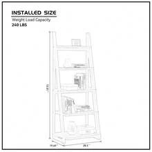5-Tier Shelves,Bookshelf, Storage Rack, Bookcase With Rubber Wood Frame, Ladder Shelf For Living Room, Home Office, Kitchen, Bedroom, Apartment - 灰+白+橡膠木+MDF - 查看 9