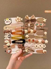 15/30/60pcs Cartoon Hair Clips, Cute Girls Hair Accessories, Practical & Versatile - Multicolor - View 12
