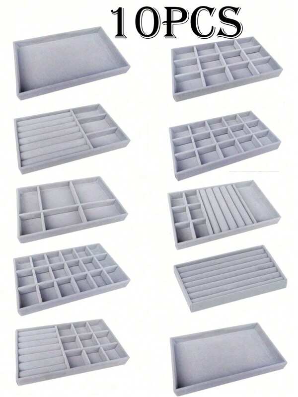 10 قطعة/مجموعة صينية مجوهرات، صينية عرض المجوهرات، صندوق خاتم، صندوق تخزين ديكوري للأقراط، صينية تخزين مجوهرات رمادية، صينية مجوهرات قابلة للتكديس، صينية عرض مجوهرات للأدراج، صينية منظم مجوهرات أنيقة، حامل مجوهرات محمول، صينية مجوهرات شبكية، صينية تخزين مجوهرات، صندوق مجوهرات، منظم مجوهرات، صندوق تخزين أدراج، مناسب للأقراط والقلائد اليوم الوطني سعودي توزيعات العودة الى المدرسة