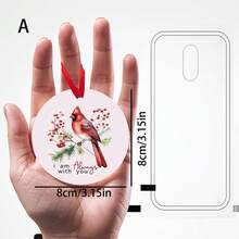 Cardinal From Heaven Decoration, "Cardinals Are Visitors From Heaven" Hanging Tag, Oil Painting Style Art Pendant, Great Memorial Gift For Bereaved Loved Ones, Merry Acrylic Tree Ornament - Multicolor - View 10