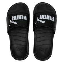 PUMA Popcat 20 Superlogo 轻便休闲拖鞋，透气室内外拖鞋 395420-01 - 黑色-白 - 查看 3