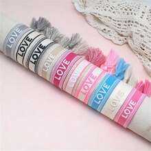 1 chiếc vòng tay bện dày hình chữ LOVE thủ công giản dị - Nhiều màu - Xem 10