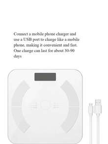 圣诞礼物体脂秤，小型可充电精准电子体重秤，家用体重秤 - 彩色 - 查看 3