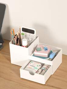 1 hộp đựng đồ trang điểm để bàn dung tích lớn sáng tạo & tươi mới. Hộp đựng đồ chắc chắn, gọn gàng, tiết kiệm không gian, hộp đựng đồ đa năng, hộp đựng đồ dùng văn phòng phẩm, nhiều loại có sẵn - Nhiều màu - Xem 5