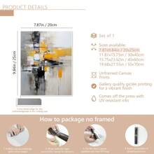 1 件带框抽象帆布印刷海报，黄色和灰色色块帆布墙艺术，艺术品墙画适用于浴室卧室办公室客厅墙壁装饰，家居装饰海报，墙壁艺术，房间装饰用品 - 彩色 - 查看 19