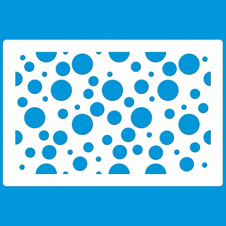Stencil 12 X 18 Assorted Polka Dots Hollow Template For Painting On Fabric MDF Wood Wall Floor Paper T-Shirt Dishcloth - 白色 - 查看 1