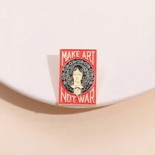 A Symbol Of Art And Peace: High Quality 'Make Art Not War' Creative Brooch Pin For Clothes Bag Charm School Office Accessories Shirts Jacket Jewelry Halloween Autumn-Winter Accessories,Suitable For Teens, Youth,Men,Casual, Outdoor, Athletic, Vacation, Graduation Gifts, Birthday, Daily Wear Clothes Pin Funny Cute Teacher Gifts Costume Accessories Bag Charms Christmas Men Gifts Bag Pins