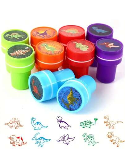 10/20件恐龙印章套装（教师用）：教育奖励、英语反馈印章、学生作业批改套装（多种图案）