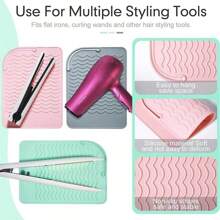 1 Silicone Heat-Resistant Pad, Used For Straighteners, Protecting Furniture Surfaces, Convenient Storage Of Styling Tools, Home Decoration, Kitchen, Bedroom, Home, Office, School