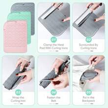 1 Silicone Heat-Resistant Pad, Used For Straighteners, Protecting Furniture Surfaces, Convenient Storage Of Styling Tools, Home Decoration, Kitchen, Bedroom, Home, Office, School