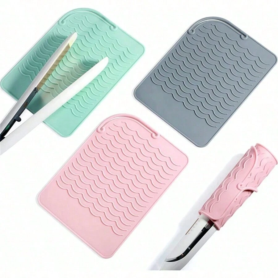 1 Silicone Heat-Resistant Pad, Used For Straighteners, Protecting Furniture Surfaces, Convenient Storage Of Styling Tools, Home Decoration, Kitchen, Bedroom, Home, Office, School