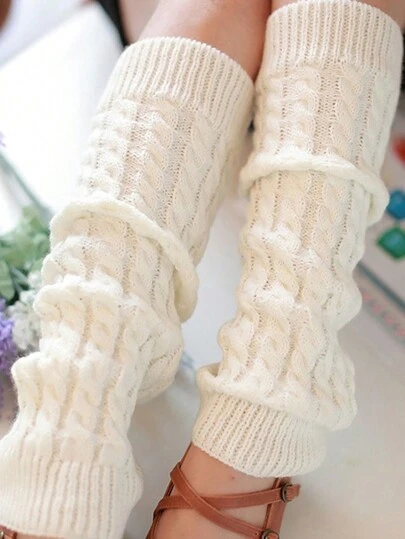 A Pair Of Women's Autumn And Winter Twisted Pattern Fashion Personalized Socks Jk Outdoor Personalized Pile Socks Warm Leggings Slim Boots Snake Pattern Casual Casual Street Sexy Acrylic Twisted Pattern Knitted Socks Spring Autumn Winter