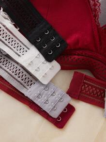 4 piezas Sujetador y bragas con encaje acorazonado inalámbricos, lencería - Multicolor - Ver 10