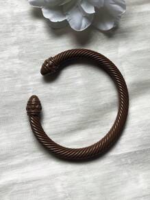1pc European & American Fashionable Lacquered Twisted Rope Open Bangle Bracelet, Versatile Accessory For All Seasons & Holidays
