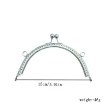 1 pieza Estructura de marco semicircular para bolso de 8,5 cm/10,5 cm/12,5 cm/15 cm/20 cm, color plateado - Plateado - Ver 5