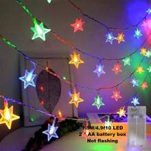 1 Dây Đèn LED Starlight Atmosphere, Dây Đèn Cắm Trại, 59 inch/118,11 inch/236,22 inch/393,7 inch (10/20/40/80 LED), Chạy Bằng Pin AA (Không Bao Gồm Pin), Thích Hợp Cho Trang Trí Sinh Nhật Trong Phòng Ngủ/Tiệc Tùng/Đám Cưới/Trong Nhà/Ngoài Trời/Trang Trí Cây Thông Noel (Ánh Sáng Trắng, Ánh Sáng Màu, Ánh Sáng Trắng Ấm), Trang Trí Phòng Trang Trí Giáng Sinh Đèn Giáng Sinh Trang Trí Phòng Ngủ Trang Trí Nhà Trang Trí Tiệc Lễ Hội Ngày Lễ Quà Tặng Giáng Sinh Lễ Tạ Ơn Trang Trí Cây Thông Noel Đồ Trang Trí - đèn dây ngôi sao - Xem 13