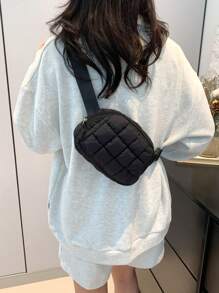 Quilted Puffy Waist Bag, Fashion, Super Comfy, Adjustable Crossbody Bag, Suitable For Women, Perfect For Running, Shopping, Hiking And Workout Organizer Storage Storage Bag Organization