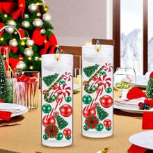 8068 件圣诞花瓶填充物圣诞树拐杖糖漂浮蜡烛中心装饰适用于圣诞主题装饰、新年、婚礼、派对、DIY 工艺品、家居装饰、桌面散布装饰、花瓶填充物、摄影道具