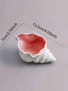 1 pieza Bandeja de cerámica con conchas, estrellas de mar y almejas, Cuenco de almacenamiento creativo rosa, Organizador de joyería Plato, Recipiente para almacenar brazaletes, aretes, collares y dulces para la mesa de entrada, decoración del hogar, fiesta de cumpleaños, viaje de vuelta a la escuela