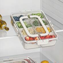 Eight-Compartment Airtight Food Storage Container Modular Food Storage Containers Airtight Lid With Secure Locking Mechanism High-Quality Stackable Design For Space Saving - Clear - View 2