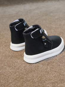 儿童简约时尚运动靴，舒适休闲户外靴，适合秋季 - 黑色 - 查看 5