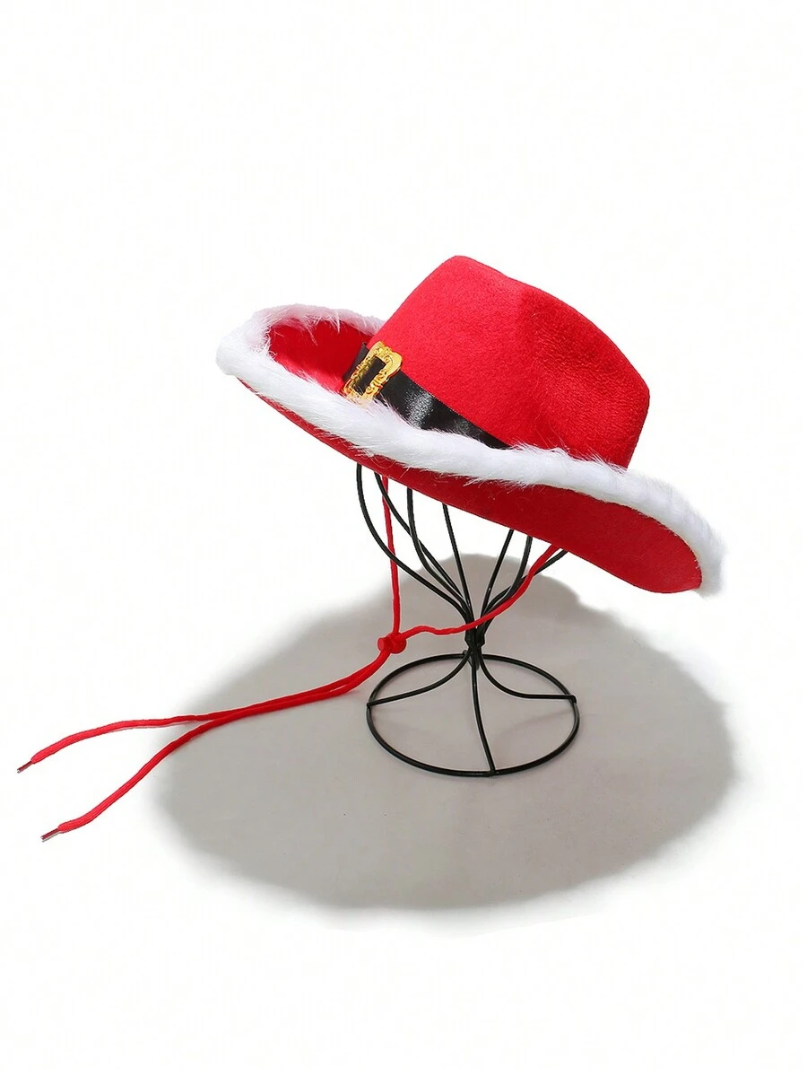 1 chiếc mũ vải denim ông già Noel, phụ kiện trang phục đội đầu tiệc Giáng sinh cho cả nam và nữ, đạo cụ nhập vai theo chủ đề Giáng sinh - 12-16Y - Xem 1