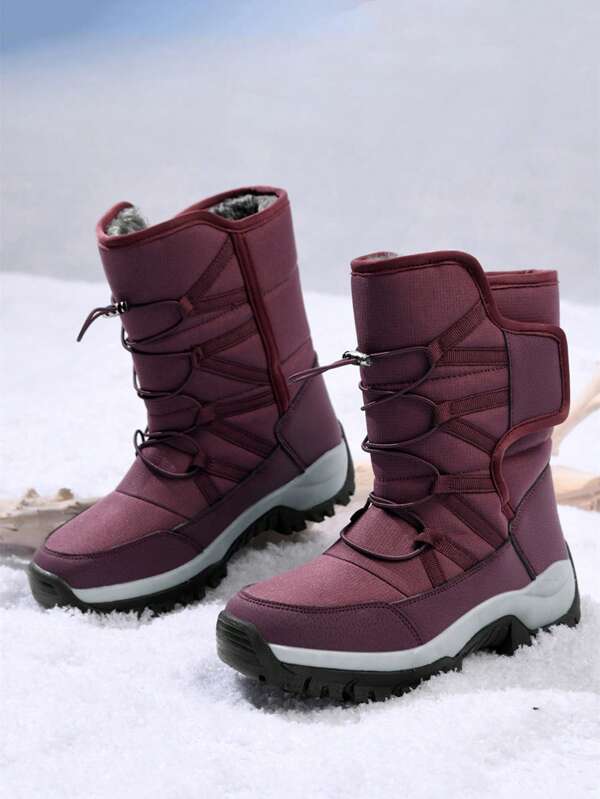 Nuevas botas de nieve cálidas y de felpa para mujer, botas de mujer de moda para exteriores con plataforma, antideslizantes, botas de senderismo de invierno cálidas para mujer, botas de tobillo cálidas y de felpa para mujer