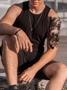 (Gói 8 CÁI) Miếng dán hình xăm tạm thời hình Sói đen và Cây, có thiết kế đầu sói và rừng, la bàn, chim bay, chiến binh, v.v., phù hợp cho cả nam và nữ, miếng dán hình xăm tạm thời chống thấm nước và mồ hôi, dễ sử dụng, có thể tồn tại trong 2-5 ngày, hình xăm giả họa tiết Sói rừng đen 3D chân thực, miếng dán hình xăm tạm thời nghệ thuật cơ thể cỡ lớn. - màu đen - Xem 4