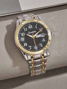 SUNLIFEX Business Casual Men's Wrist Watch, High-End Fashion, Elegant & Minimalist Design With Calendar Function, Water Resistant Quartz Movement, Comes With A Watch Gift Box And An Adjustable Strap