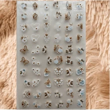 Big White Card With Rhinestones - 金色 - 查看 1