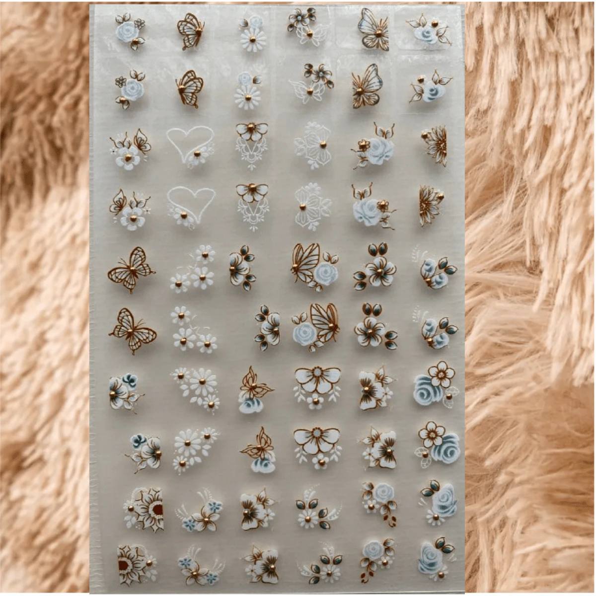 Big White Card With Rhinestones - 金色 - 查看 1