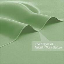 12 件装缎面涤纶餐巾布，方形下摆，11.8 英寸 X 11.8 英寸和 17 英寸 X 17 英寸，适用于婚礼派对、酒店餐桌、餐厅、咖啡厅、乡村派对、美食摄影背景 - 鼠尾草綠 - 查看 3