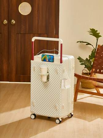 20 tum/24 tum/28 tums överdimensionerat bagage med förstärkt brett handtag, trycktåligt, torr- och våtseparerande, slitstarkt och tyst universalhjul, USB-laddningsport, multifunktionell hopfällbar mugghållare - Bayer PC-material är ett hårt skalbagage lämpligt för långtidsresor, resväska, resväska, resväska, resbagage, handbagage, väska för skolan, skoltillbehör, skolsaker