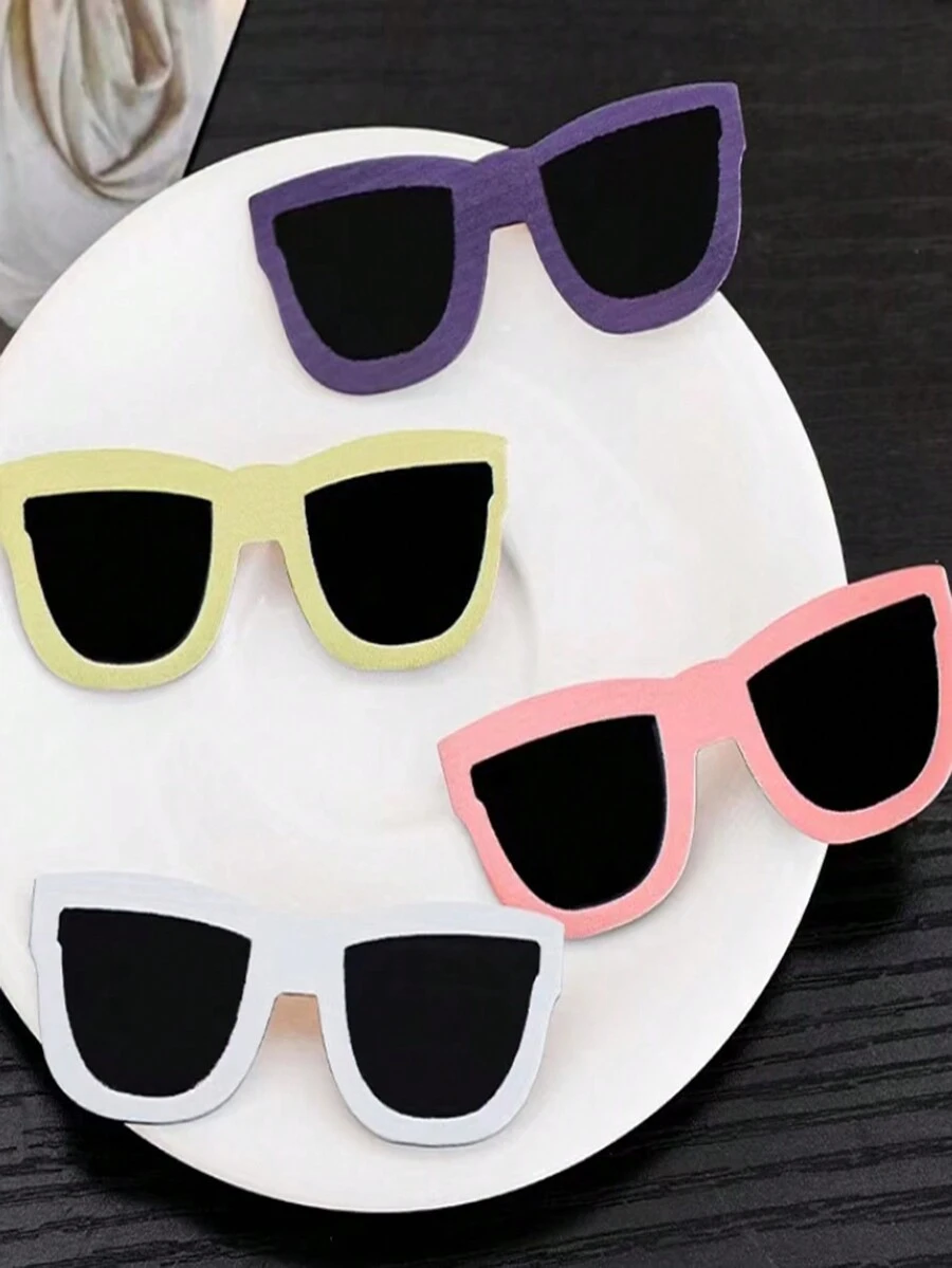 4 chiếc kẹp tóc kính mát sáng tạo và vui nhộn, kẹp tóc mái lệch - Nhiều màu - Xem 1