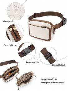 1pc PU Leather Leisure Lady Fanny Pack Adjustable Waist Bag For Casual, Work Or Travel Sport Activities