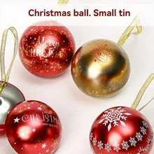 1 个锡罐，圆形锡盒，糖果锡容器，圣诞装饰圆形锡盒 - 彩色 - 查看 5