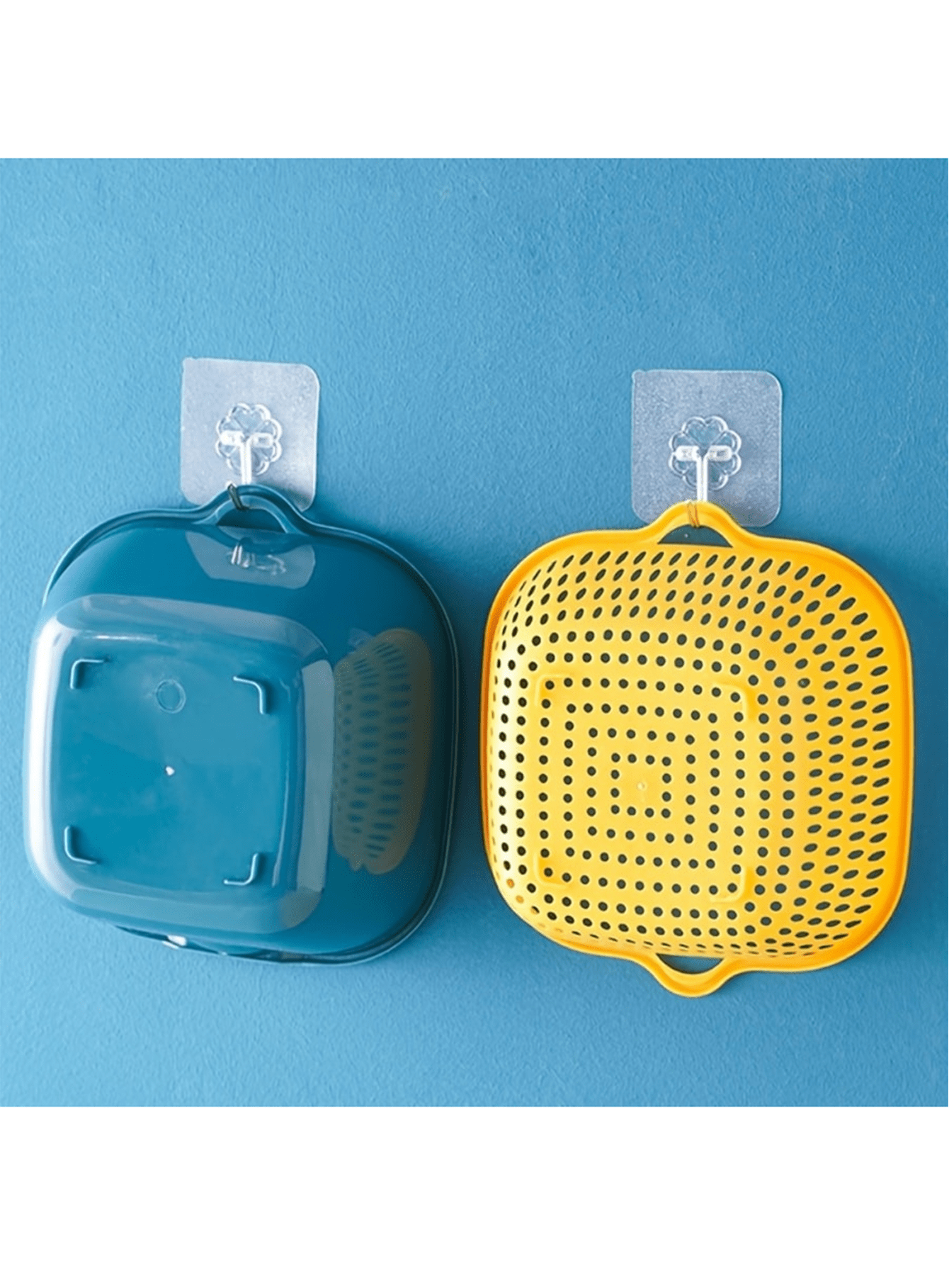 Plastic Kitchen Sink Colanders Set Of 2 Double Drain Basket For