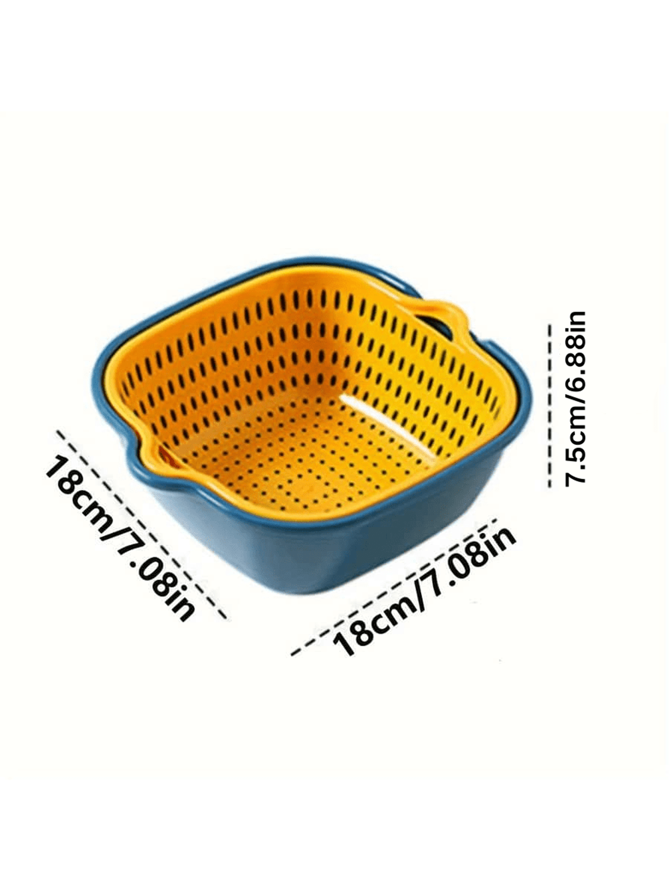 Plastic Kitchen Sink Colanders Set Of 2 Double Drain Basket For